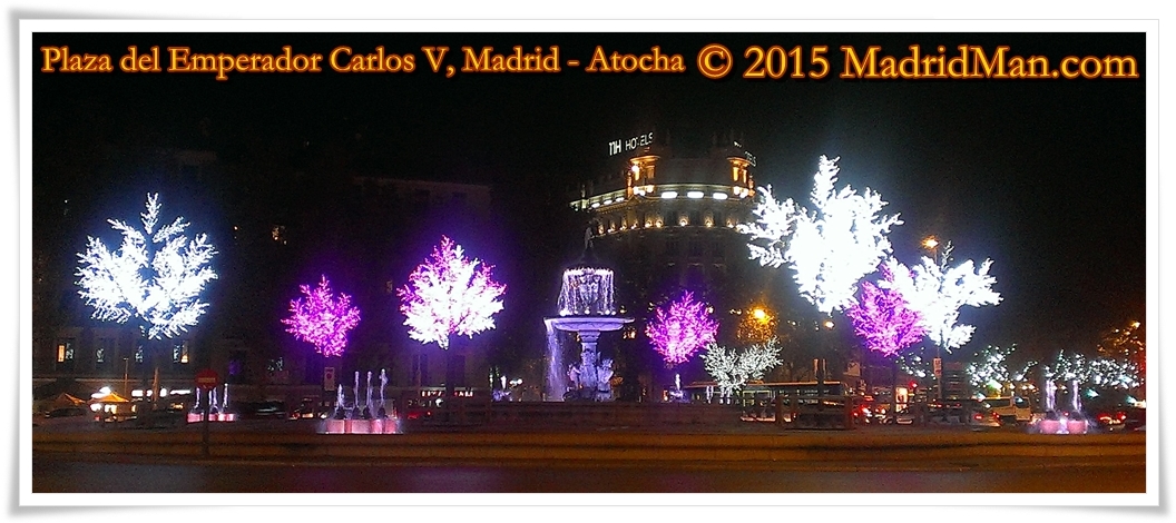 Plaza del Emperador Carlos V - Christmas Lights in Madrid 2015